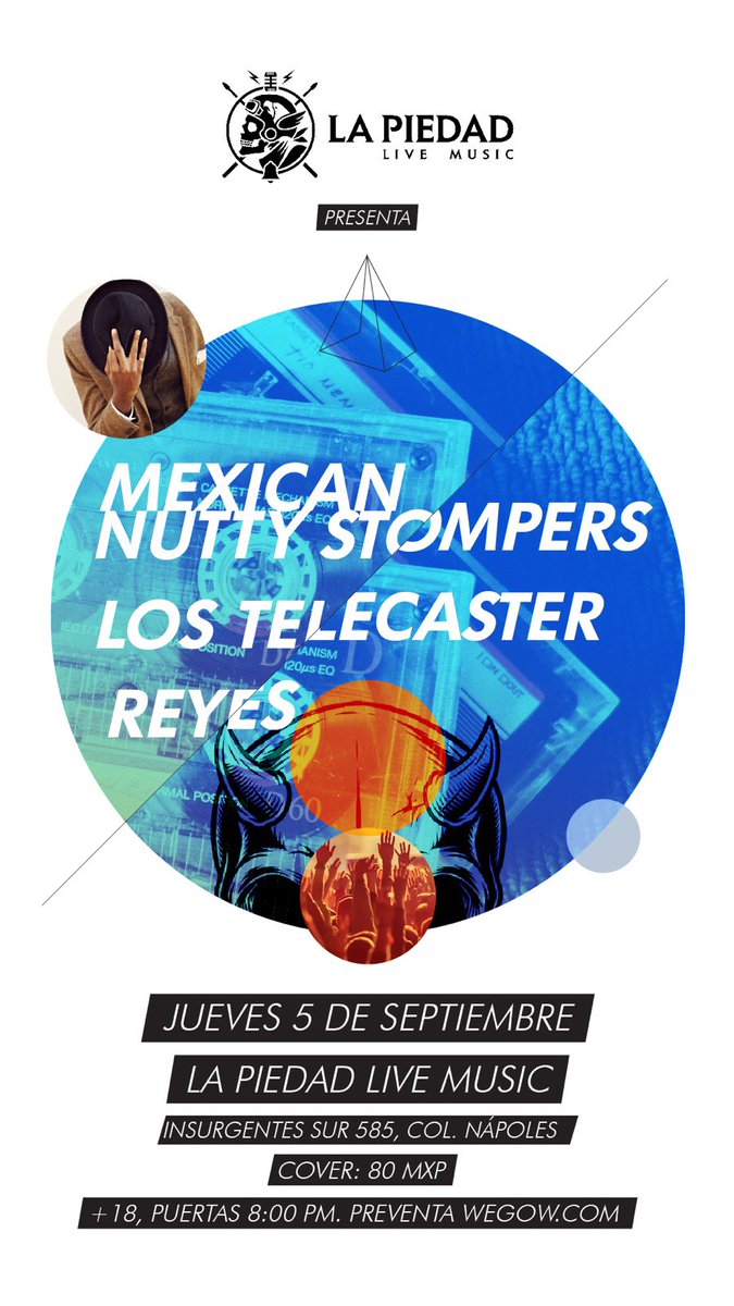 Nuestro próximo show es el 5 de septiembre en La Piedad, CDMX. Estamos contando los días…Boletos en wegow.com/es/conciertos/…