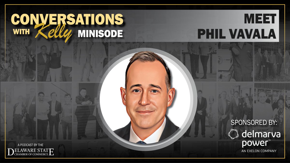 DEStateChamber's tweet image. In this #minisode of #ConvoswithKelly, Phil Vavala, region president of @DelmarvaConnect, shares his career journey - from intern to president - top priorities for the company, and their approach to workforce transitions and cleaner energy.

Listen: linktr.ee/conversationsw…
#netde