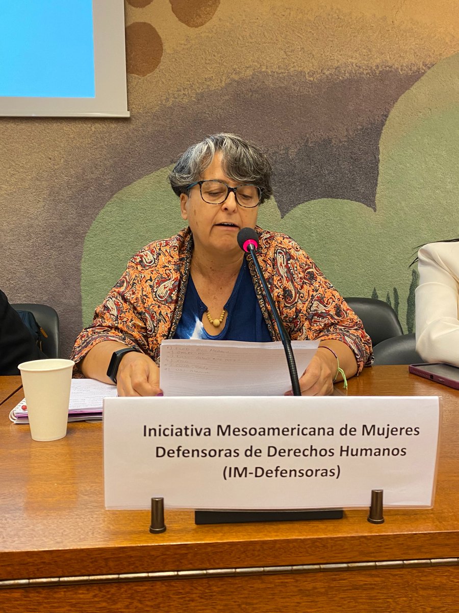 UPRinfo's tweet photo. During #PS47 @IM_Defensoras raised concerns on #WomensRights. They recommended 🇳🇮 to investigate the acts of intimidation and cease stigmatization against #Women human rights defenders, and to guarantee the life and integrity of women political prisoners. #UniversalPeriodicReview https://t.co/aVoXiS6wjb