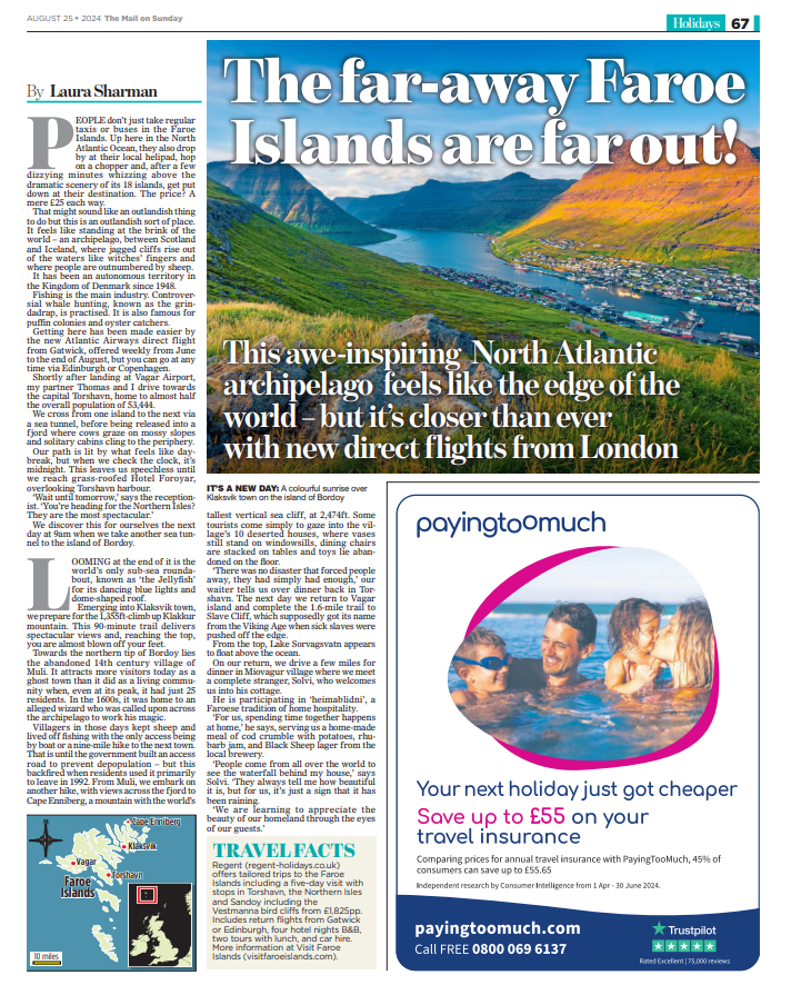Why the #FaroeIslands should be next on your bucket list with its dramatic landscapes, famous puffin colonies and fascinating sea tunnels. Read more in my first travel feature in the Mail on Sunday #TravelInspiration #travel <a href="/DailyMailUK/">Mail+</a>