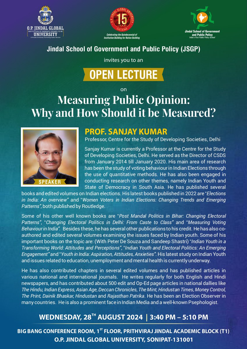 Jindal School of Government & Public Policy (JSGP) tweet media