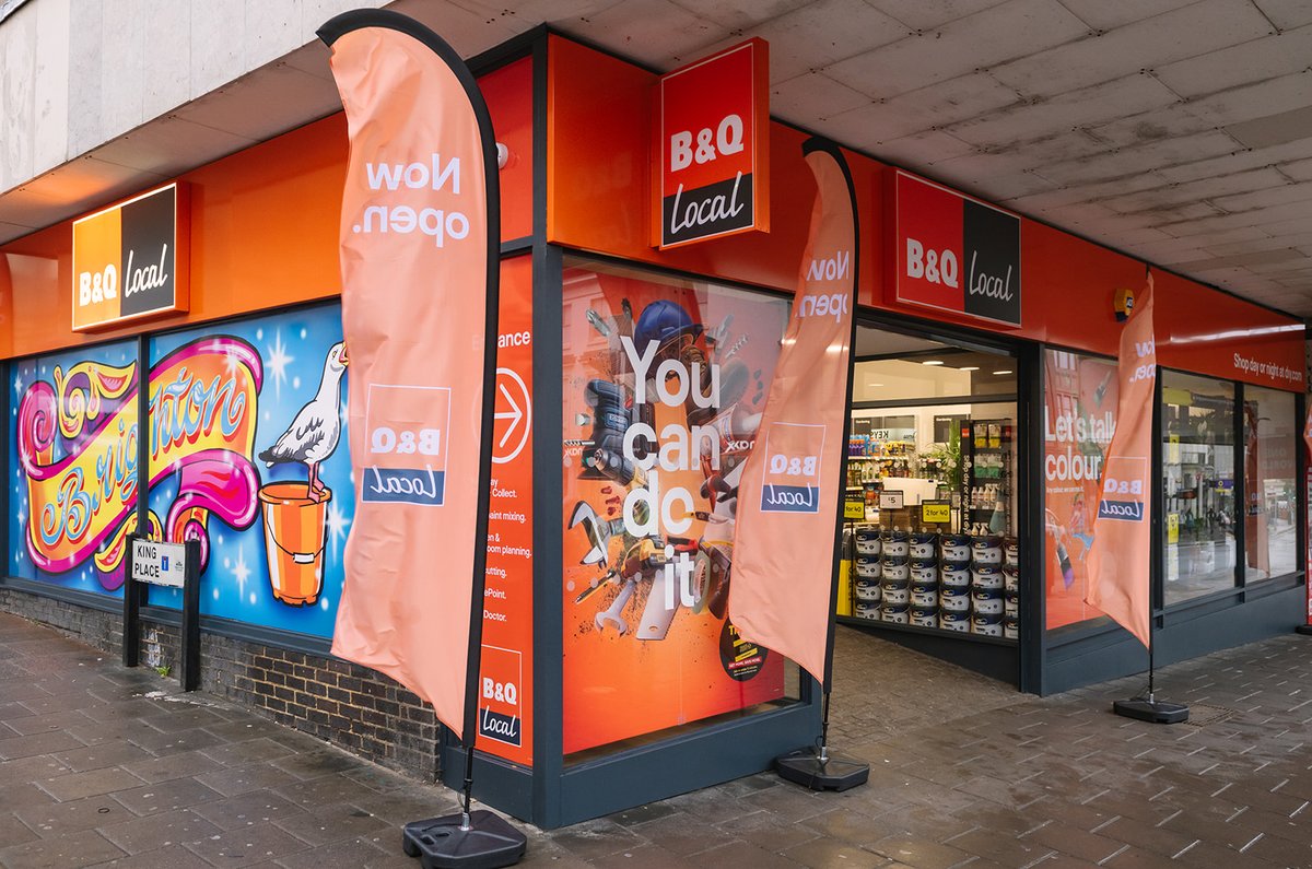 Huge congratulations to Connor and team at B&amp;Q Local Brighton on an amazing opening day 🎉 Brighton is our 11th B&amp;Q Local store to open (the first of its kind outside London) with access to over 30,000 products for home delivery and Click+Collect. We can't wait welcome you all 🧡