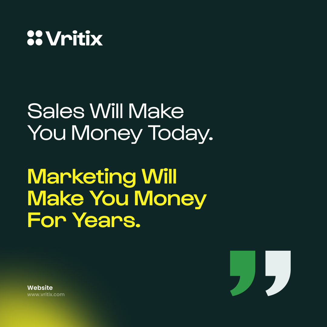 vritixtech's tweet photo. The sales drive immediate results but a strategic marketing builds long-term success. 

#digitalmarketing #softwarecompany #DigitalTransformation #marketingtrends #salesstrategy https://t.co/JlvLGL44bo