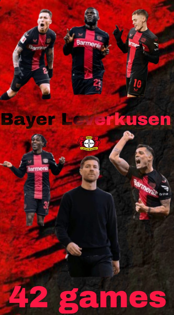 Spaghetti_sport's tweet photo. Xabi Alonso`s Bayer Leverkusen continues tearing up Germany. As of now Leverkusen hasn`t lost a domestic game since 27/5/23 that means 42 domestic matches without a single loss. 
#BayerLeverkusen #XabiAlonso https://t.co/w1T0sxmjHL