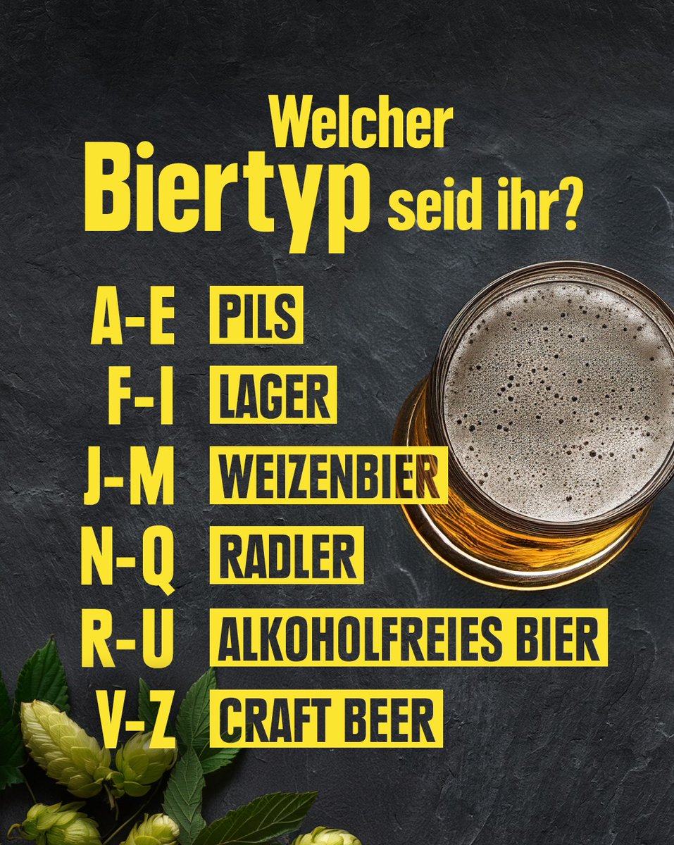 Findet passend zum heutigen internationalen Tag des Bieres heraus, welcher Biertyp ihr seid.  Der Anfangsbuchstabe eures Vornamens verrät es euch. Sagt uns euer Ergebnis in den Kommentaren!