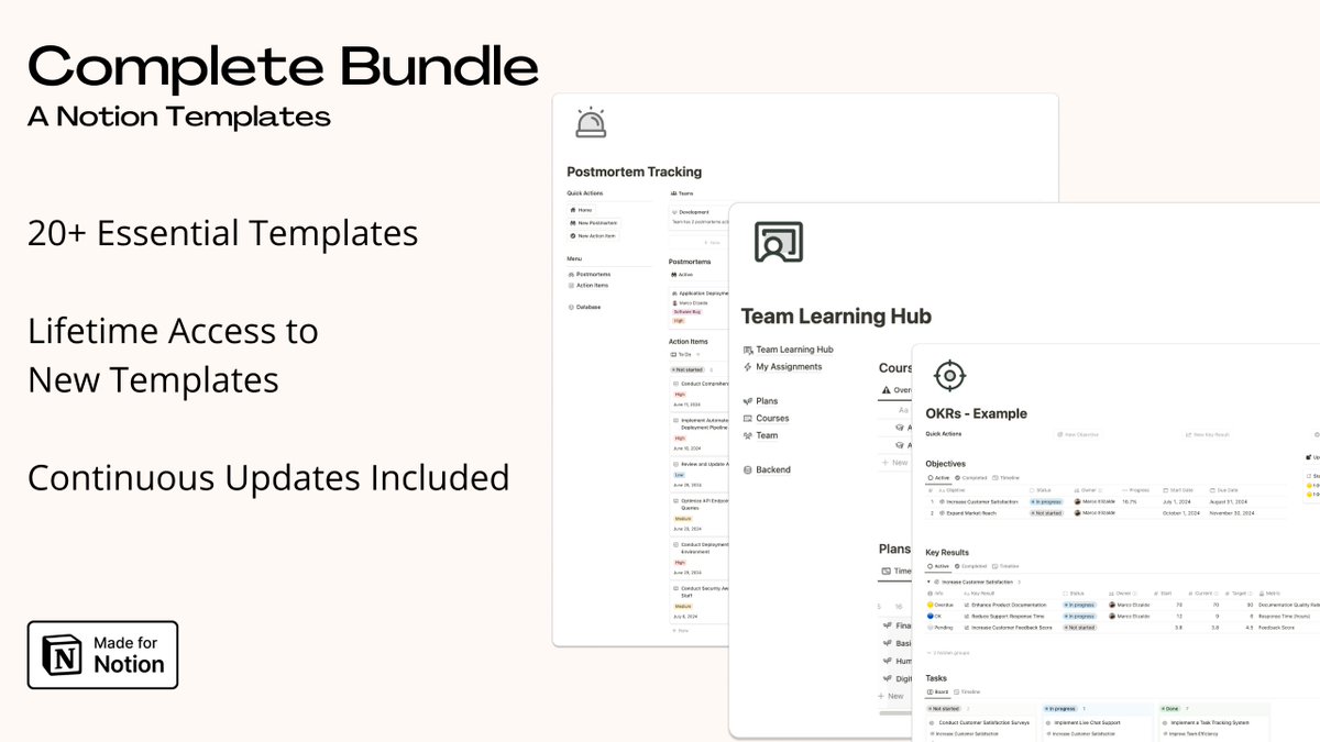marcoETmx's tweet image. Boost productivity with the Notion Complete Bundle!
- 20+ premium templates for business, personal, & startup needs.
- 75% OFF for website launch!
- Get ALL future templates FREE!
Transform your workflow now. Incredible value - link in next tweet! 👇