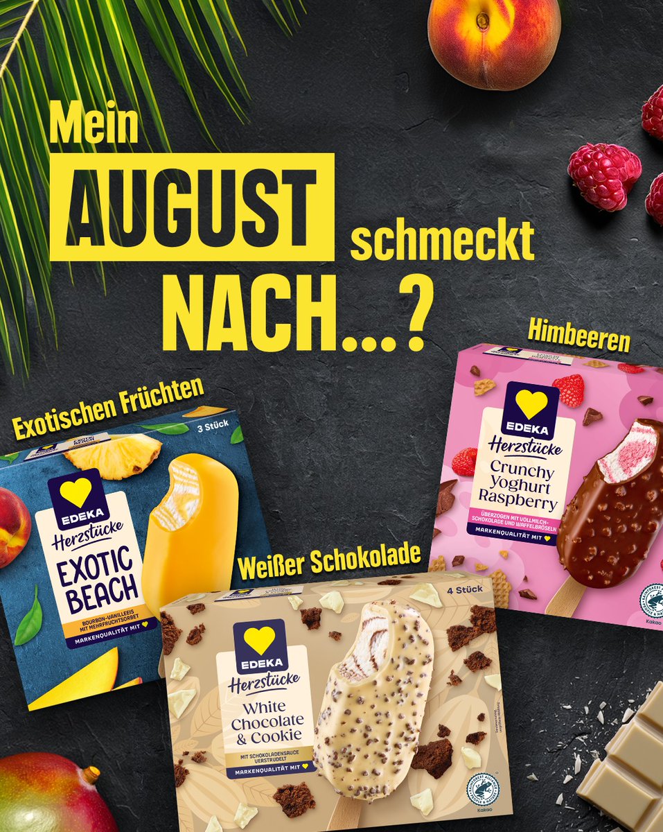 Verratet uns eure Antwort in den Kommentaren!  Unser Tipp, um an warmen Tagen richtig abzukühlen: Einfach alle neuen EDEKA Herzstücke Eissorten probieren.