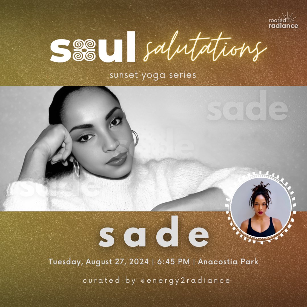 Energy2Radiance's tweet photo. Around DMV tonight? Join us at Anacostia Park, Washington D.C. at 6:45 P.M. for some sunset yoga by the river listening to Sade's greatest hits! 

We've got 5 more lined up for you, every Tuesday until October 1st. 

https://t.co/L6V66ceFon https://t.co/ogaC1WChIS