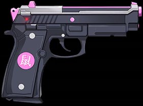 bluearchivegun's tweet photo. 固有武器詳細/薬子サヤ
固有武器名/ぼく様特製拳銃
「サヤがあちこちを改造した特製の拳銃。
ネズ助に注射を打つ時にも使われているらしい。」
ピンクの主張が激しいですね……
グリップには、鼠の文字が見えますね。
立ち絵では右太ももにホルダーが確認できますね！
この銃でどうやって注射を……？ https://t.co/945khqtoll