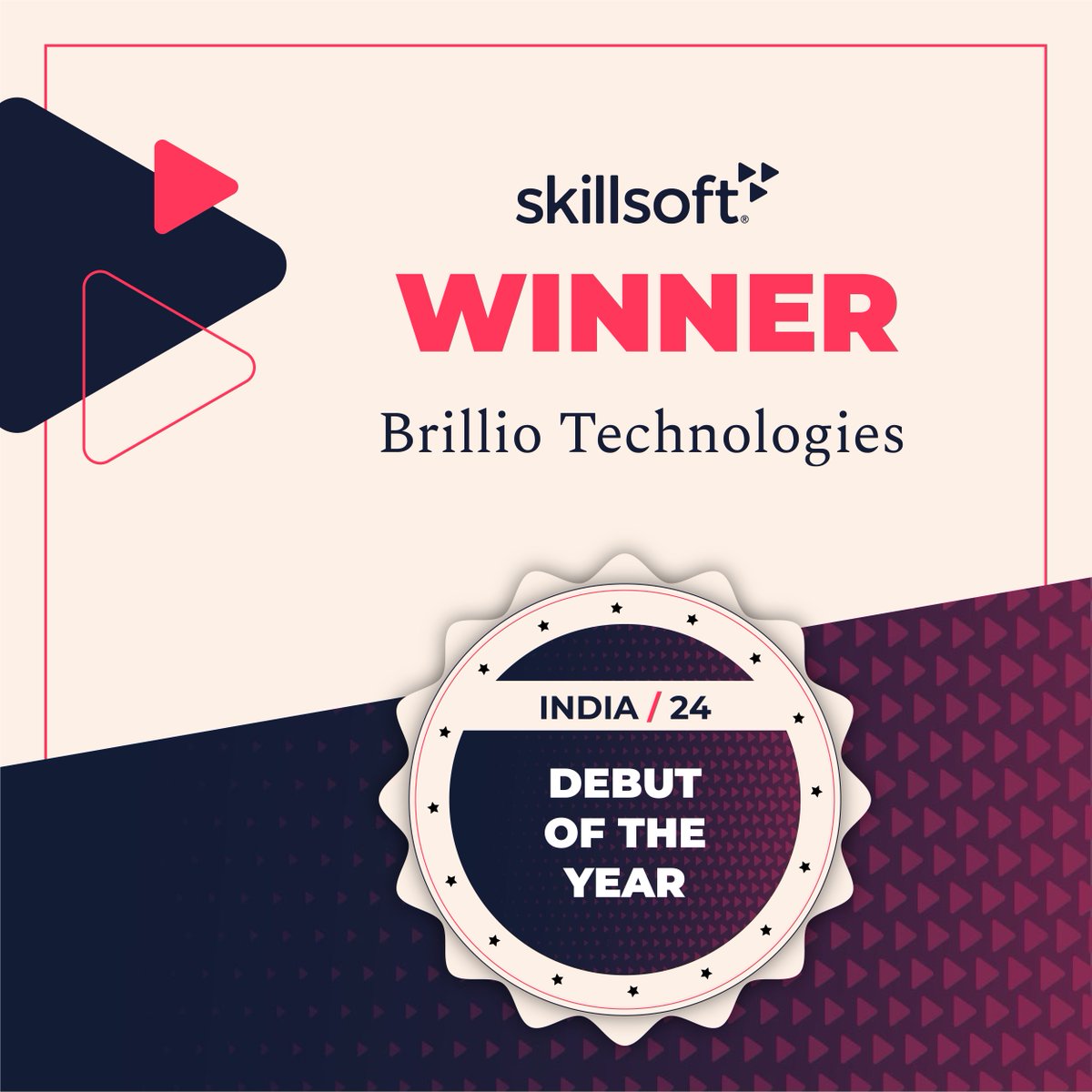 SkillsoftIndia's tweet image. Big win for @BrillioGlobal, taking home the "Debut of the Year" award at @Skillsoft Perspectives 2024 – India! Your impact and commitment to excellence in talent development are impressive.
#Leadership #Innovation #Learning
@PeopleMatters2