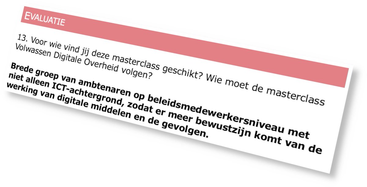 Schrijf je in voor de masterclass Volwassen Digitale Overheid!

"[Voor een] brede groep van ambtenaren op beleidsmedewerkersniveau met niet alleen ICT-achtergrond, zodat er meer bewustzijn komt van de werking van digitale middelen en de gevolgen."

kafkabrigade.nl/onderwijs