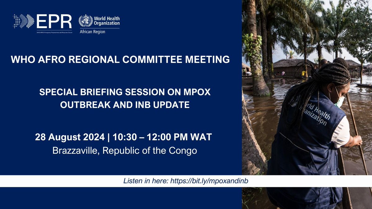 Emory Global Health Institute (@emoryghi) on Twitter photo A safe and crisis-ready world requires all hands on deck. Join the <a href="/WHO/">World Health Organization (WHO)</a> Regional Committee for Africa to chart the next steps on #mpox and hear critical insights from the Intergovernmental Negotiating Body - bit.ly/mpoxandinb A safe and crisis-ready world requires all hands on deck. Join the <a href="/WHO/">World Health Organization (WHO)</a> Regional Committee for Africa to chart the next steps on #mpox and hear critical insights from the Intergovernmental Negotiating Body - bit.ly/mpoxandinb