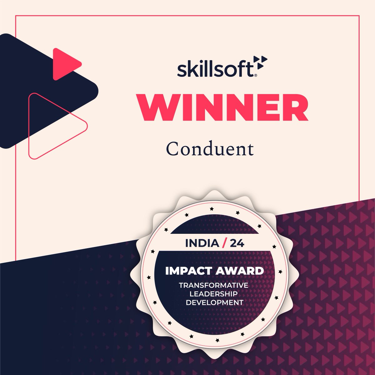 SkillsoftIndia's tweet image. Bravo to @Conduent for winning the "Impact Award for Transformative Leadership Development" at @Skillsoft Perspectives 2024 – India! Your leadership development program is a true success.
#Leadership #Development #Learning
@PeopleMatters2