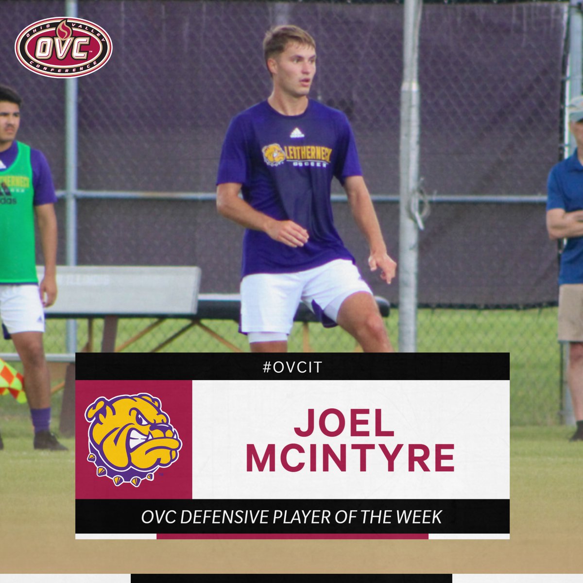 𝗢𝗩𝗖 𝗠𝗲𝗻'𝘀 𝗦𝗼𝗰𝗰𝗲𝗿 ⚽ 𝗗𝗲𝗳𝗲𝗻𝘀𝗶𝘃𝗲 𝗣𝗹𝗮𝘆𝗲𝗿 𝗼𝗳 𝘁𝗵𝗲 𝗪𝗲𝗲𝗸
<a href="/WIUMSOC/">Western Illinois Men’s Soccer</a> sophomore Joel McIntyre

• Played 180 minutes in 2 matches, helping WIU to draw with Butler

#OVCit | #GoNecks
