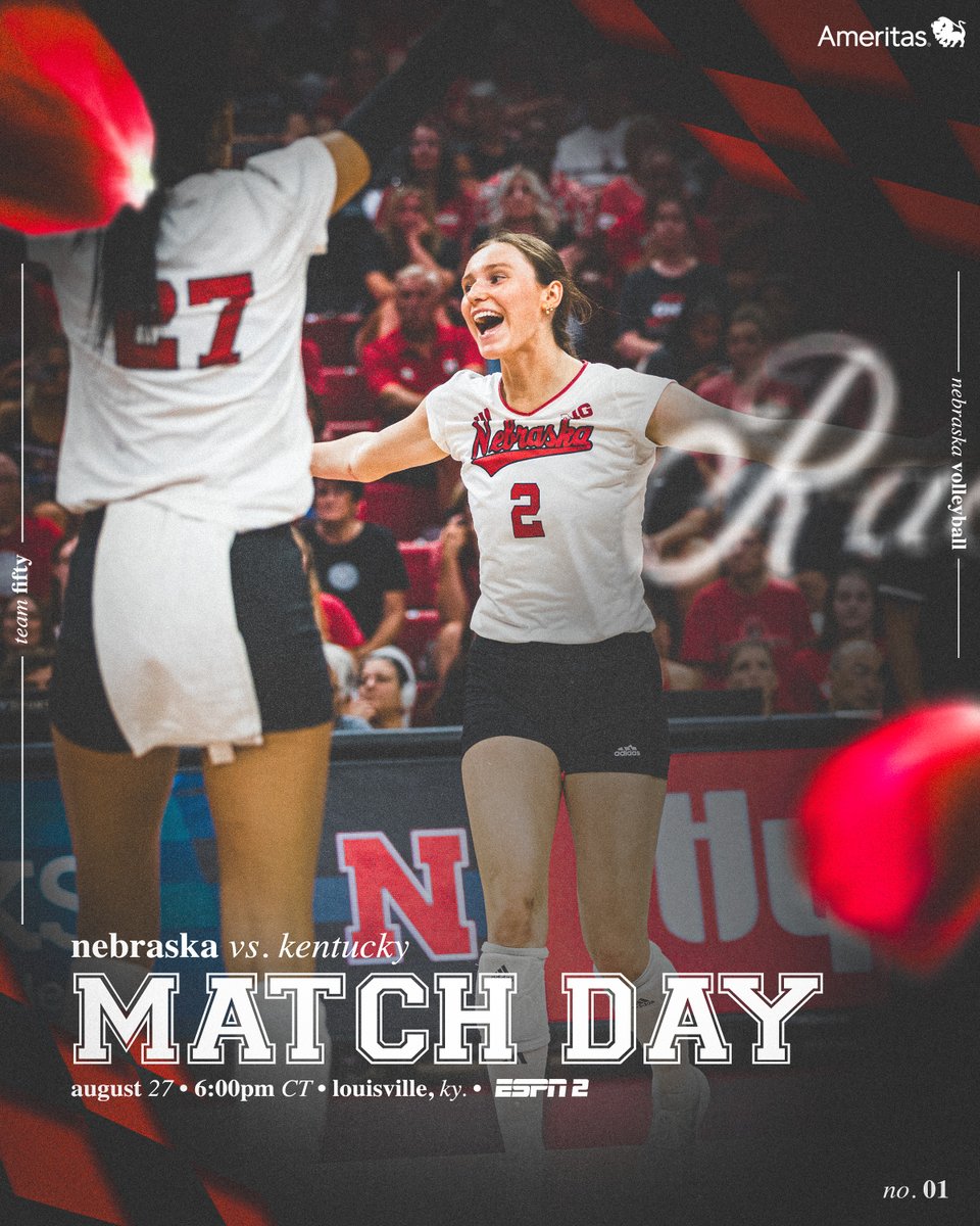 The race for the roses begins today.

🆚: Kentucky
🕕: 6pm CT
📺: ESPN2
📍: KFC Yum! Center
📻: <a href="/HuskersRadio/">Huskers Radio Network</a>