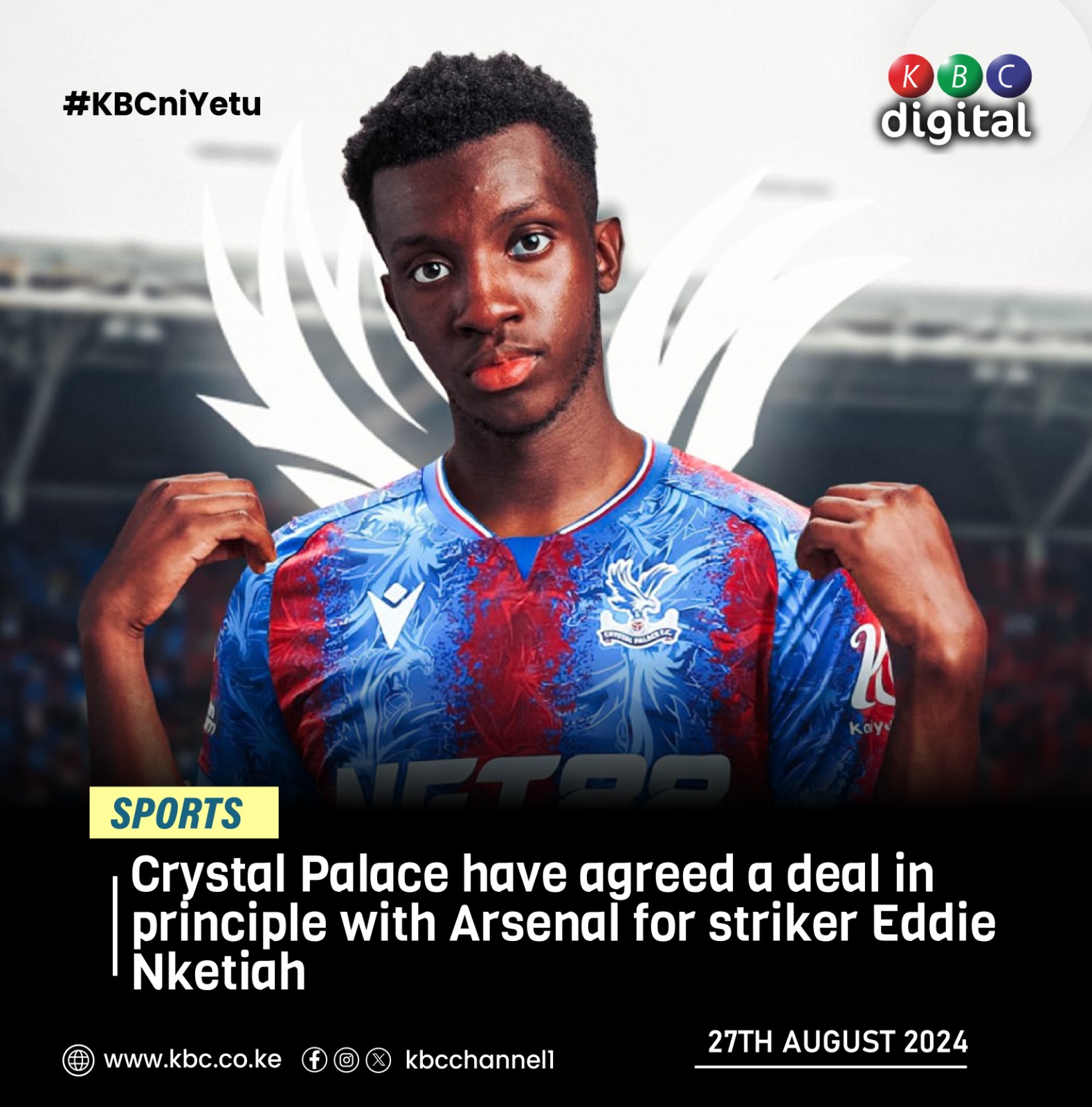 Image hình ảnh Eddie Nketiah - KBC Channel 1 News trên X: 