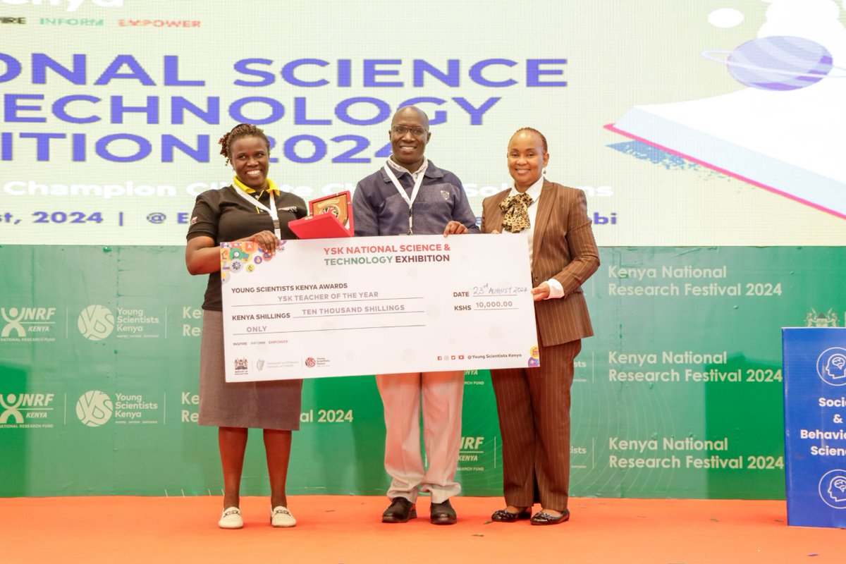 Special Award: The award for Teacher of the Year went to Ms. Roseline Osugo from Hon John Njoroge Secondary School. Congratulations mwalimu!
#YSK2024 #KNRF2024