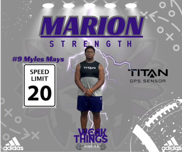 Just another Tuesday building better athletes! Congratulations senior DL Myles Mays for hitting 20.32 MPH this morning!
At 6’3 275lbs this is a train coming really fast! College coaches need to jump on him! 3.9 GPA with film and weightroom numbers to back it up!