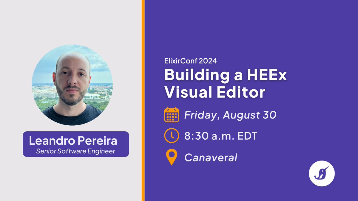 DockYard's tweet image. Headed to #ElixirConf2024? Don&apos;t miss your chance to hear from @leandrocesquini on Beacon CMS and building a HEEx visual editor!

#MyElixirStatus #ElixirConf