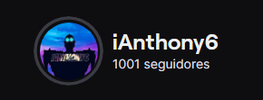 iAnthony6_TV's tweet photo. Despues de casi 3 años en Twitch llegamos a 1.000 Follows, la verdad es que estoy muy orgulloso de vosotros y de haber conseguido esto sólo.

Muchas gracias a todos de verdad, sois los mejores 💜 https://t.co/WusCrpWFb8