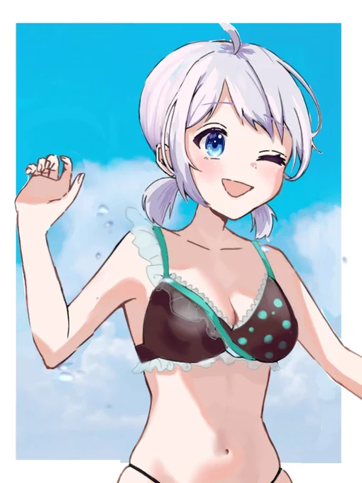 添削8 顔の大きさ、腕の長さ、腰の幅を調整しました。髪の影を結び目に合わせました。目の位置を調整、おでこを加筆しました。キャラクターの位置を調整しました。 #ゆめうイラスト教室