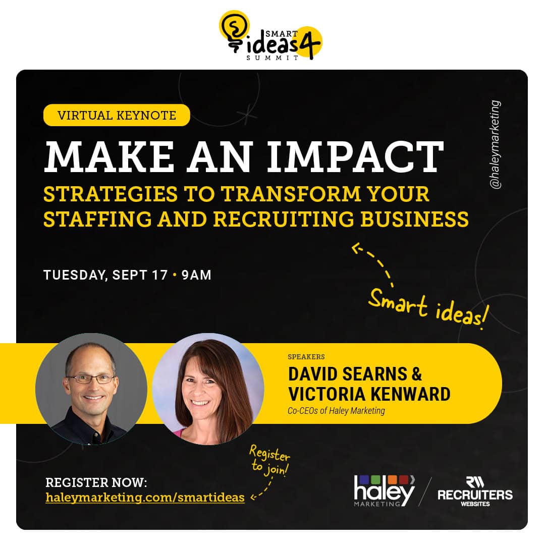 SMART IDEAS Summit 4 Presentation Spotlight: Make an Impact – Strategies to Transform Your Staffing and Recruiting Business dlvr.it/TCRH4R