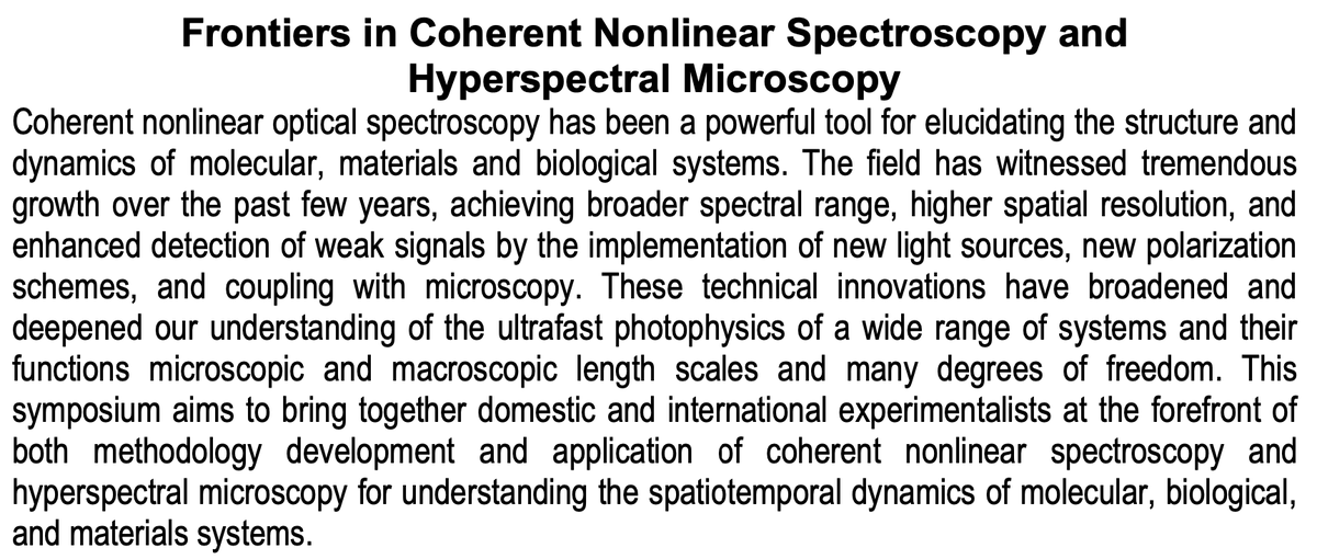 Minjung Son (@minjung_son) on Twitter photo We're inviting abstract submissions for our <a href="/ACSPHYSDivision/">ACS Physical Chemical Division</a> symposium at #ACSSpring2025 "Frontiers in Coherent Nonlinear Spectroscopy and Hyperspectral Microscopy"! Join me & my awesome co-organizers <a href="/KnappenbergerG8/">Knappenberger Group</a> <a href="/Xiong_Group/">Xiong Group</a> in San Diego (due 9/30): acs.org/meetings/acs-m… We're inviting abstract submissions for our <a href="/ACSPHYSDivision/">ACS Physical Chemical Division</a> symposium at #ACSSpring2025 "Frontiers in Coherent Nonlinear Spectroscopy and Hyperspectral Microscopy"! Join me & my awesome co-organizers <a href="/KnappenbergerG8/">Knappenberger Group</a> <a href="/Xiong_Group/">Xiong Group</a> in San Diego (due 9/30): acs.org/meetings/acs-m…