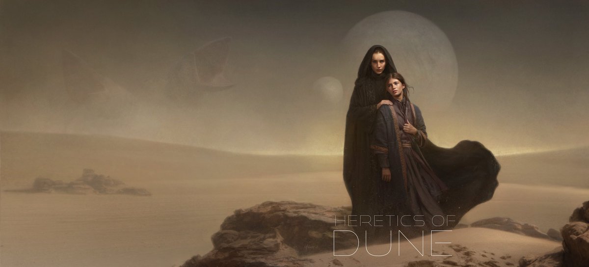 cmcgrath72's tweet photo. Here is the wrap cover for Heretics of Dune special edition for Centipede Press, portraying Darwi Odrade and Sheeana #Dune #frankherbert #hereticsofdune https://t.co/gikyTPthvj