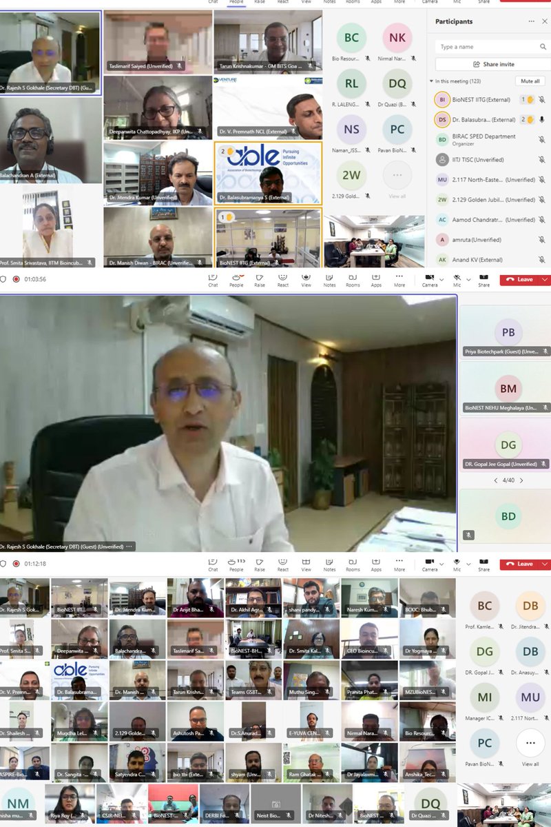 BIRAC_2012's tweet photo. @rajesh_gokhale, Secretary of @DBTIndia engaged with 100+ Bio-incubation Centres to discuss the much-needed #BioE3 Policy. The excitement from Incubators underscores their eagerness to drive #Innovation and #Sustainable growth in India's #Biotech sector. 

Exciting times ahead! https://t.co/pb6zT4IKID