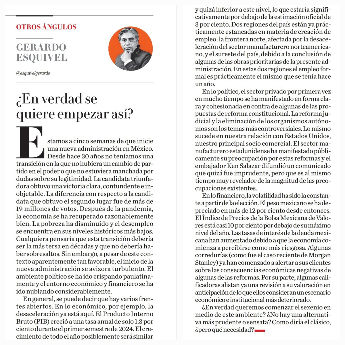 Comparto mi artículo en <a href="/Milenio/">Milenio</a> de esta semana: "¿En verdad se quiere empezar así?"

milenio.com/opinion/gerard…