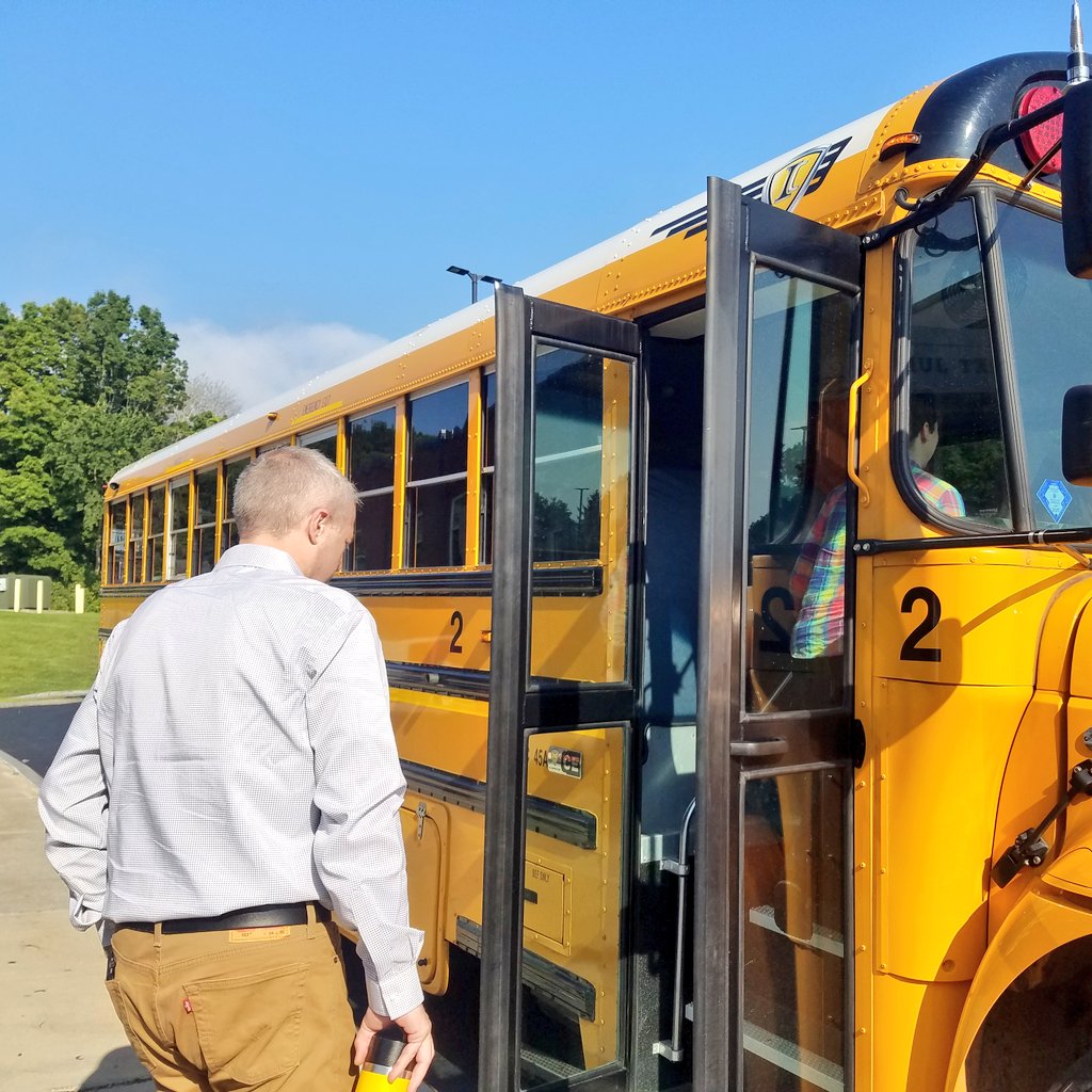 All aboard! New teachers and staff  tour the City of Watervliet on a school bus during today's orientation. 🚃 #WeAreVliet #StaffOrientation2024