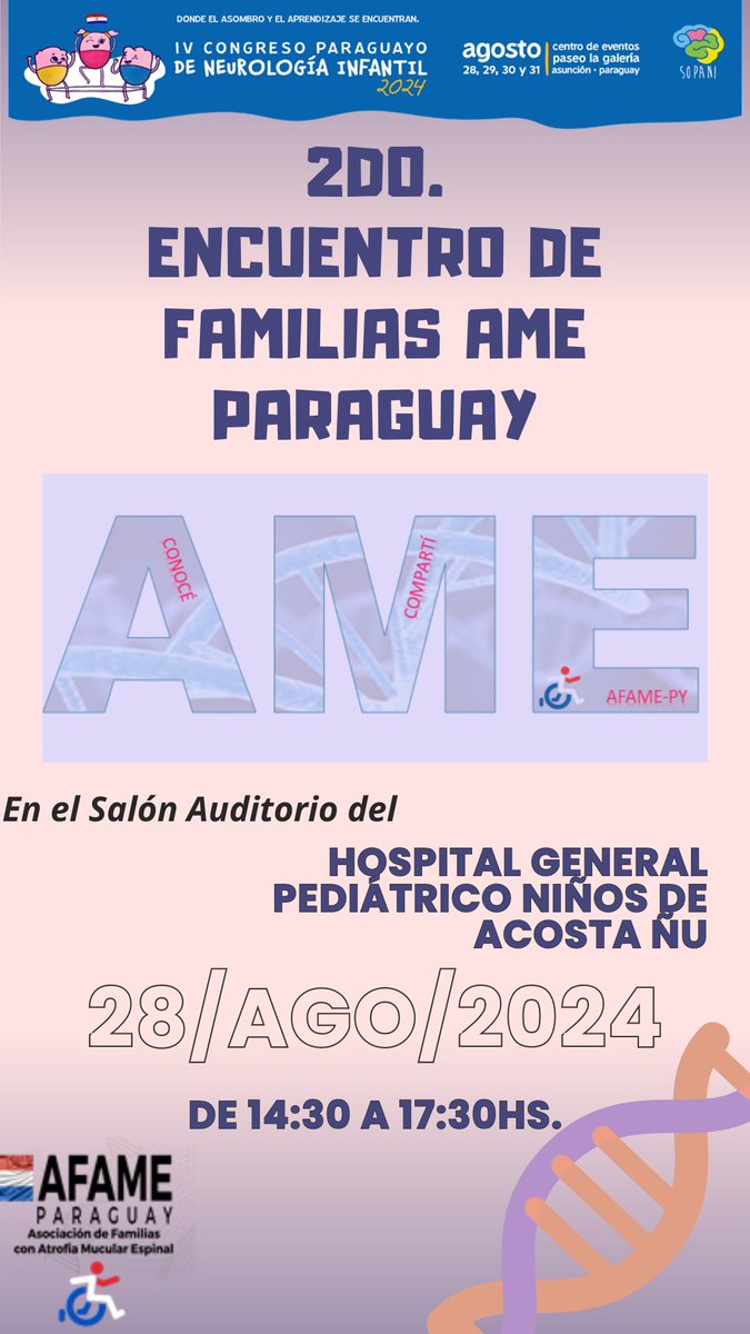AfamePy's tweet photo. AGOSTO: Mes de concientización de la Atrofia Muscular Espinal AME 💜 https://t.co/6hjOEGyNDo