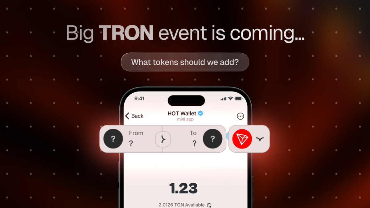 Big events on the <a href="/trondao/">TRON DAO</a>  are planned soon 💕

🗳️ Any other cool communities that want to be added to HOT Wallet swaps? Write in the comments

Missions on TRON comming soon ⏳