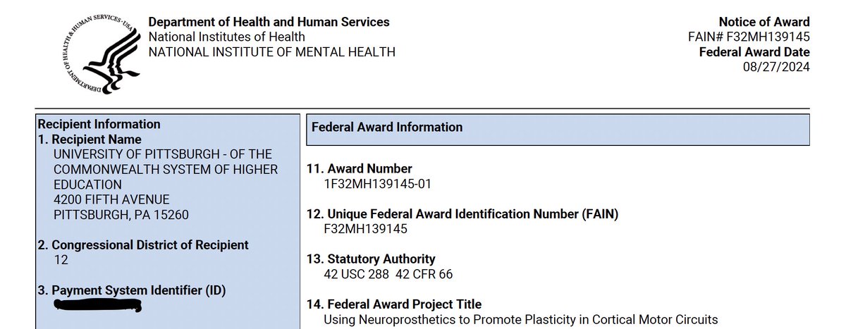 HunterSchone's tweet image. THRILLED to announce I’ve received an @NIH F32 fellowship, funded by the @NIMHgov and #BRAINInitiative!

Apart of @RNELabs, supervised by @jenpgh and #AaronBatista, I will investigate the capacity for neuroprosthetic training to modify cortical motor circuits. 

Stay tuned!