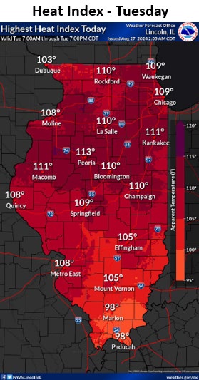 Excessive Heat Warning and Heat Advisory are in effect for most of the state today. It's important to understand your body's warning signs when it comes to heat exhaustion vs heat stroke. Be Safe today!