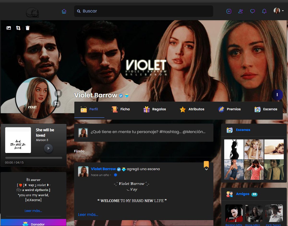 ❒; Ayer eliminé todas mis cuenta de rol de X. Menos Violet. No sé porqué me cuesta borrar a Violet 🤣 Si la tengo en FicRol jaja mirad qué guapa.