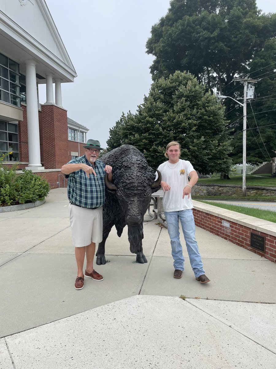 Bless by the opportunity this past July to experience what it would look like to be a part of #theherd with my Grandfather (c/o 78). Thank you to the Coaches and staff who took time out of their schedule to show me the ropes!  <a href="/CoachVBisonHC/">Vinny Marino</a> <a href="/NicholsBisonFB/">Nichols Football</a> <a href="/WillieAmendola/">Willie Amendola</a>
