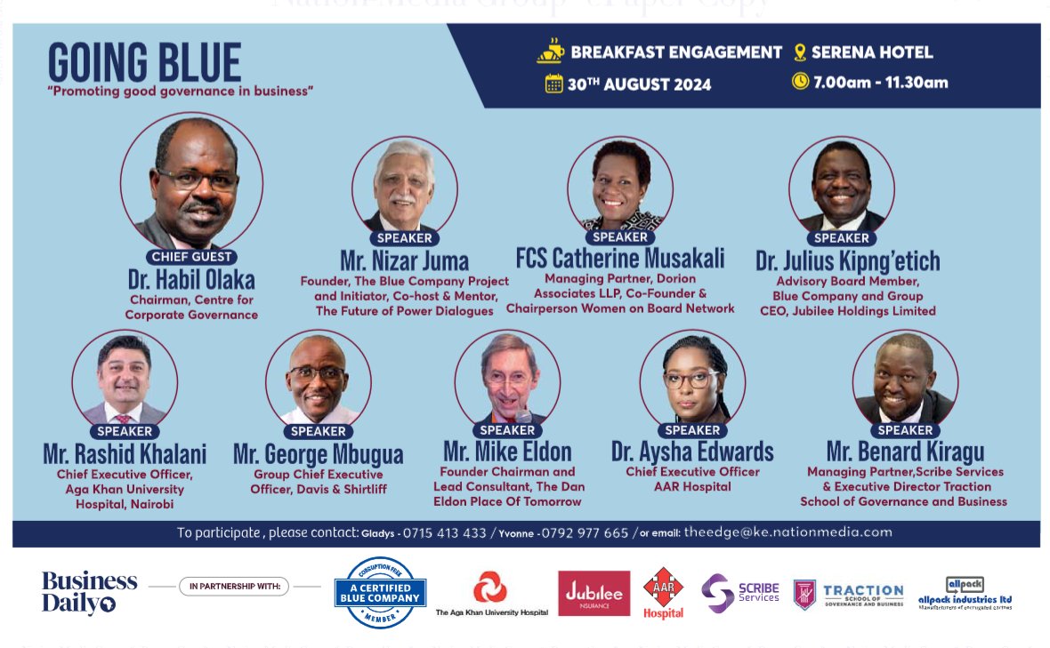 TheBlueCompany2's tweet image. Connect with industry leaders and discover why promoting good governance is crucial for your company’s success. Limited slots are available, so don’t miss your chance to be part of the conversation shaping the future of business!

#GoingBlue