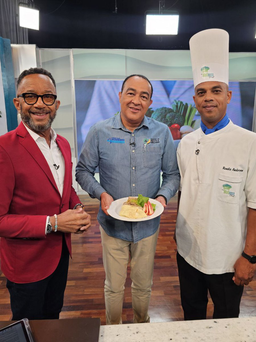 Smilejamtvj's tweet image. The Minister of Health and Wellness, Dr. the Honourable @christufton joined us to discuss the Healthy Ja Programme, while Wellness Chef, Randie Anderson, shared practical tips on how to eat healthily.