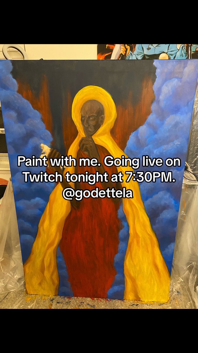 lagodette's tweet photo. Paint with me. Going live on Twitch tonight at 7:30PM. @godettela https://t.co/odEKfatBjh