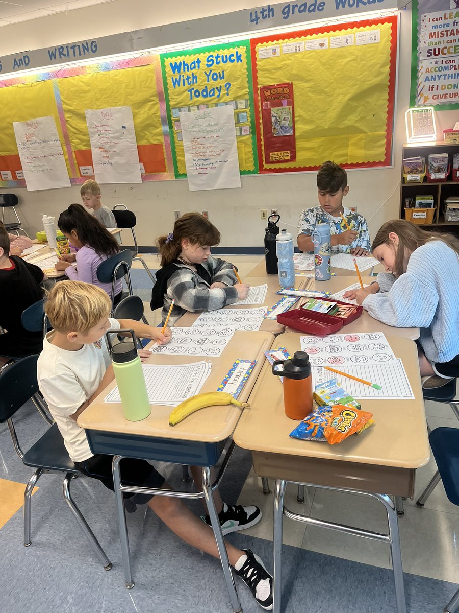 Today, students read First Day Jitters and then wrote a paragraph exploring how they felt on the first day!
