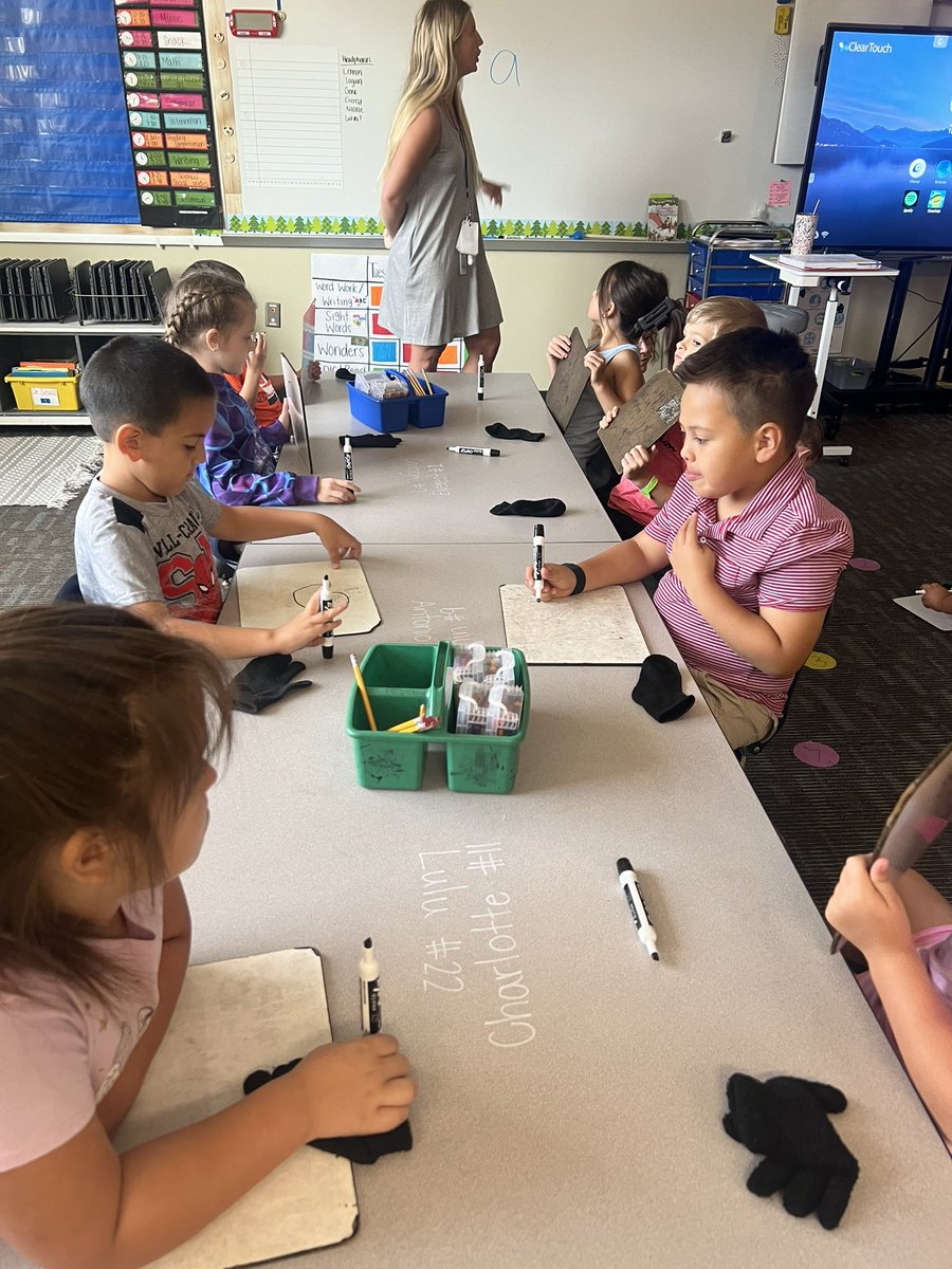 dschoening's tweet photo. I just got done visiting our first grade classrooms, and I couldn’t be more impressed with the calm routines and learning taking place on day three! Amazing stuff. #cbcsd #CBLongfellow https://t.co/iSVS6py9ON