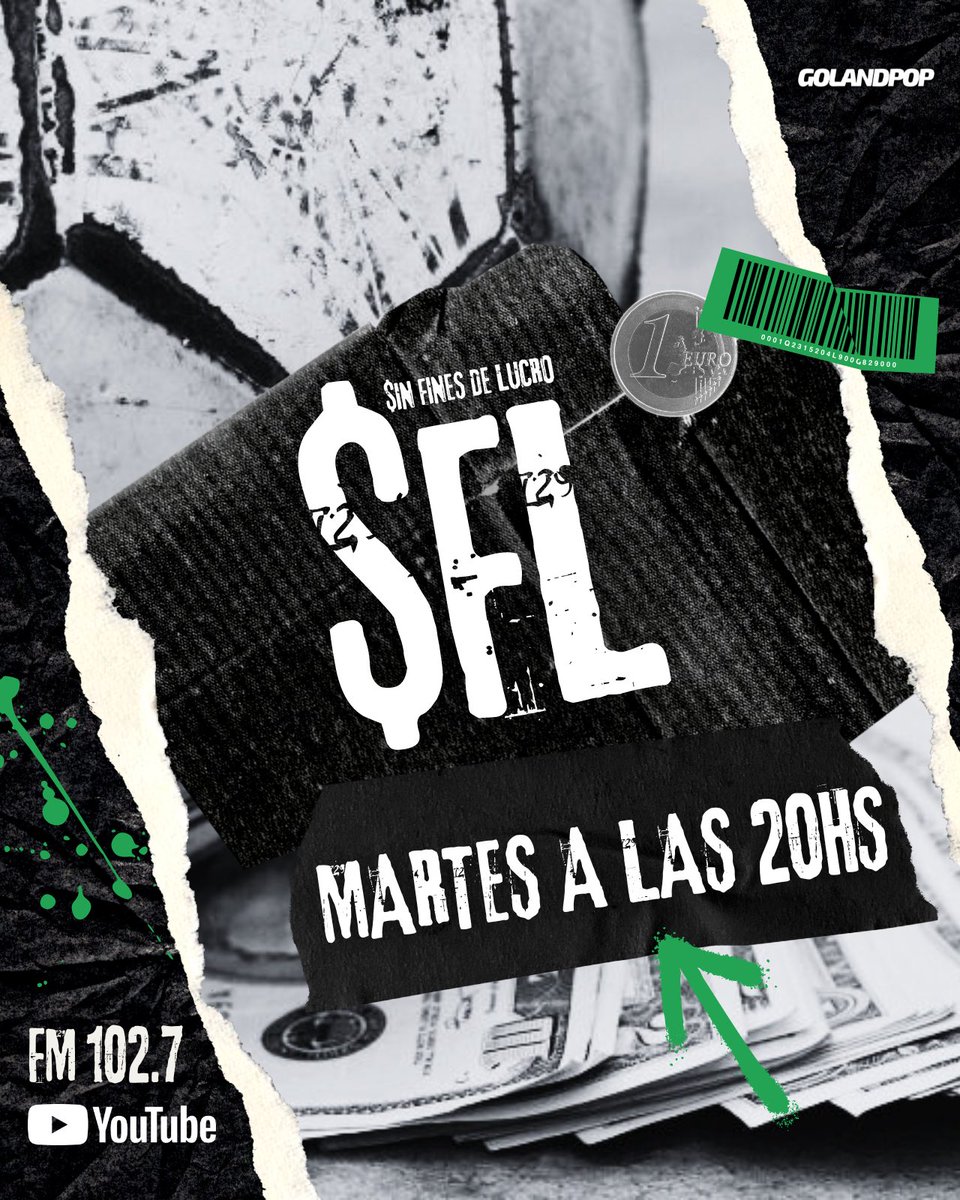 💥📻 ¡#SinFinesDeLucro nos entrega un nuevo capítulo HOY A LAS 20HS poniendo el foco en el “delirio del torneo de 30 equipos” y en los “sicarios del silbato” a partir de los dichos de Javier Castrilli en SFL! 

📲 Repasá todos los capítulos en YouTube 🔗 youtube.com/playlist?list=…