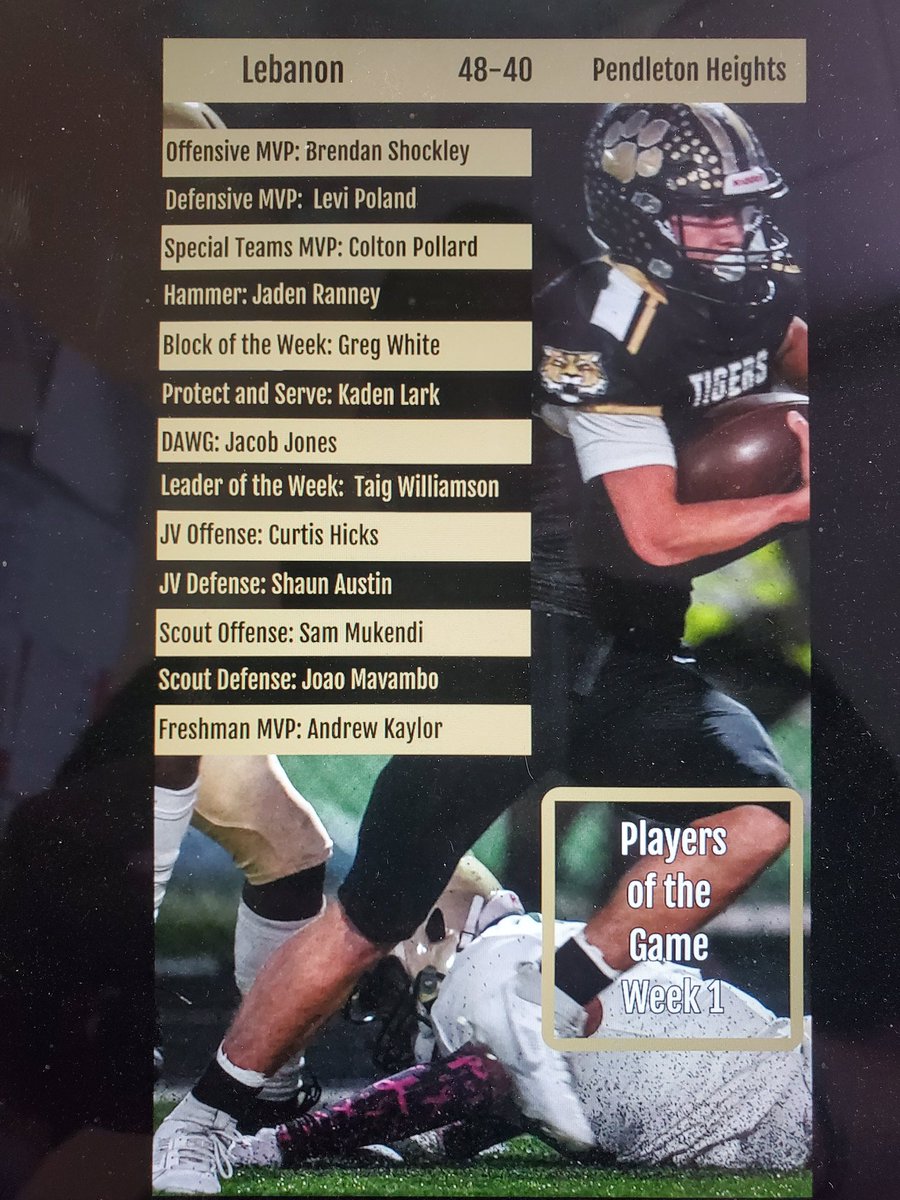 Jeff Smock (@coachjeffsmock) on Twitter photo Week 1 Honors Week 1 Honors