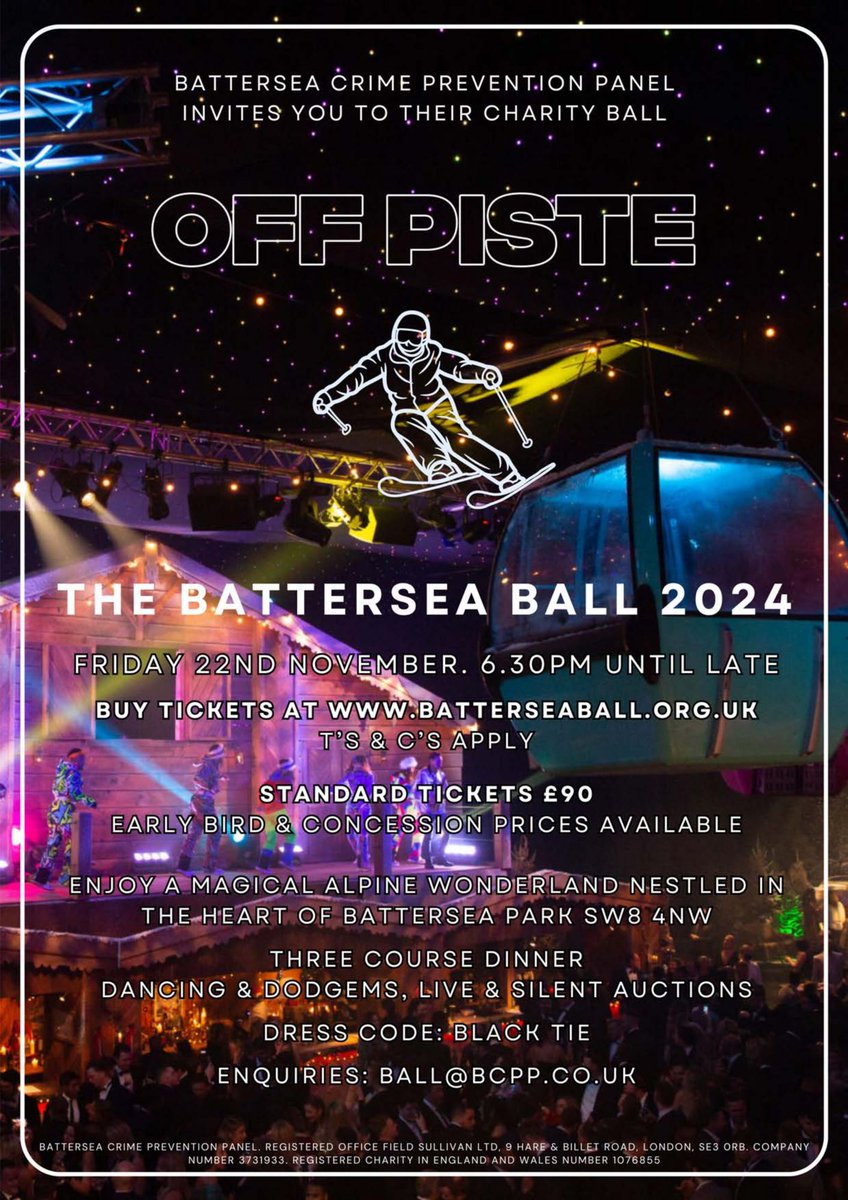 This year's #BatterseaBall is on 22nd November 2024 #EarlyBirdTickets are on sale now! Don't miss out when they are gone, they are gone. A night of dancing, dinner, entertainment #BlackTie and all to help raise funds for <a href="/BCPP2/">BCPP</a> <a href="/BseaBss/">Battersea Summer Sch</a> #Battersea #Balham batterseaball.org.uk