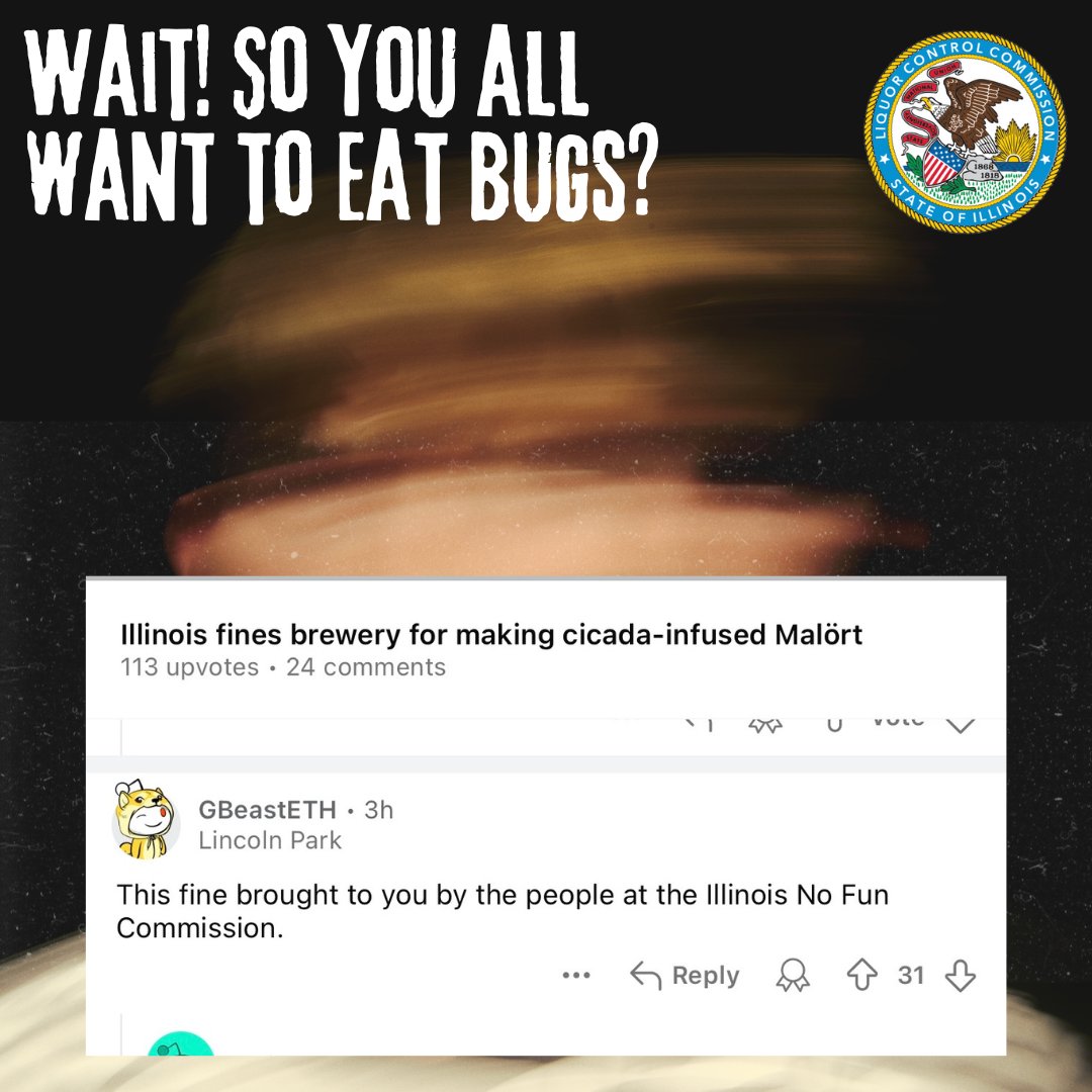 Well we've certainly been called worse. #ILCC #Ilinoisliquorcontrol #Chicago #Springfield #Liquorcontrol #Cicadas_in_Green_Summer