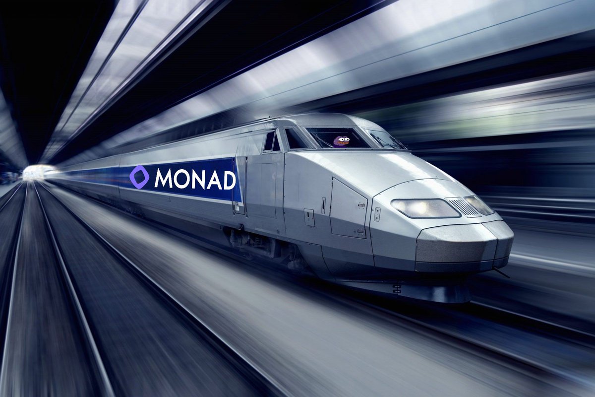 Sharpiiiii's tweet photo. Imagine a high-speed train at full throttleโฆ Now put that in a blockchain, and you get @monad_xyz ! With 10,000 transactions per second, it's like your crypto just scored a first-class ticket. Hold on tight, it's going fast! ๐๐จ #BlockchainTurbo #Monad #DontMissTheTrain https://t.co/EGOCp5rm02