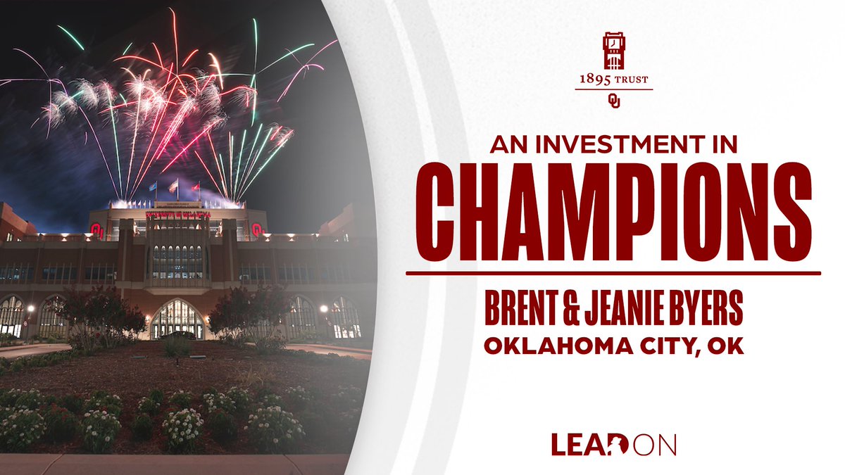 The Sooner Club (@soonerclub) on Twitter photo Thank you to Brent & Jeanie Byers for their gracious contribution to <a href="/OU_Football/">Oklahoma Football</a> 🎉🏈
We can't wait to see the Sooners back in action this Friday on Owen Field!
#InvestInChampions | #LeadOnOU Thank you to Brent & Jeanie Byers for their gracious contribution to <a href="/OU_Football/">Oklahoma Football</a> 🎉🏈
We can't wait to see the Sooners back in action this Friday on Owen Field!
#InvestInChampions | #LeadOnOU