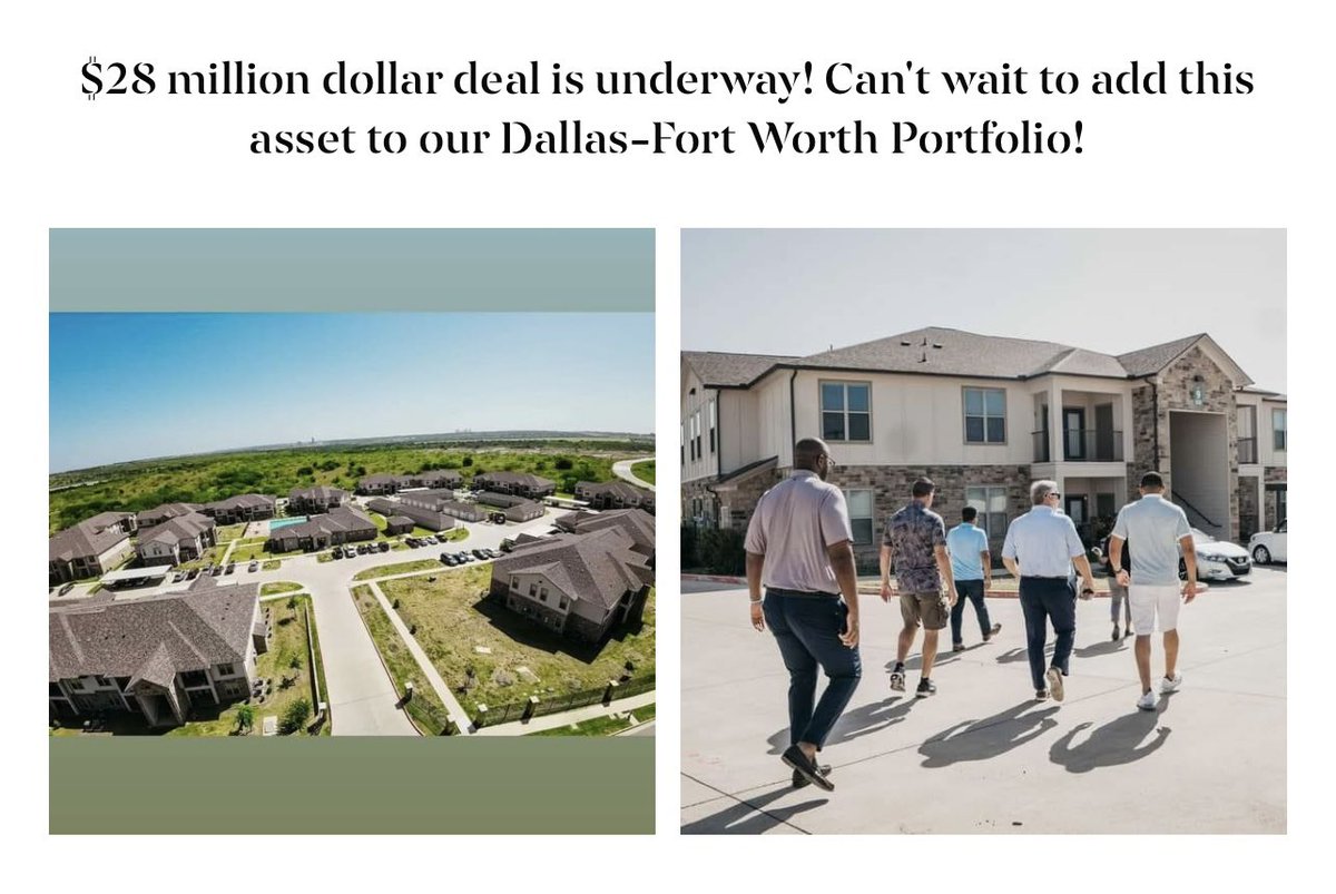 $140M in A class inventory under contract in DFW with over 100M+ closing this week. Yes we have been predominantly a B/C workforce housing shop but please do believe we will be making a push into the institutional A space as we get into this next cycle. 📈