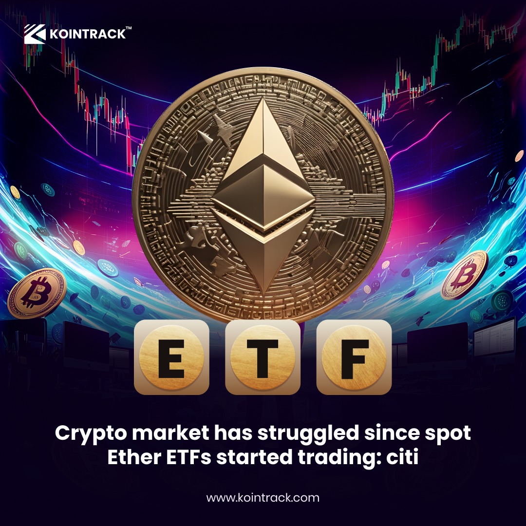 Kointrack_tech's tweet photo. Crypto Market Has Struggled Since Spot Ether ETFs Started Trading: Citi

Demand for digital assets has dried up in recent weeks and both bitcoin and ether ETFs have seen net outflows in the last month, the report said.

#kointrack  #Citi  #ETF #Ether  #news #crypto #cryptonew https://t.co/lUouQasppI